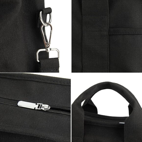 Canvas Tote Bag Women Multi Pockets Shoulder Handbag for Shopping Work Beach - Picture 5 of 7